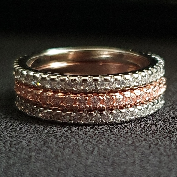 Jewelry - SET OF 3 Diamond Eternity Stackable Rings